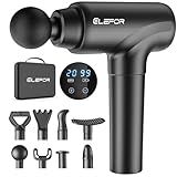 Elefor Massage Gun Deep Tissue,Percussion Back Massager Gun for Athletes Muscle Massage Gun for Pain Relief with 8 Massage Heads & 20 Speeds (Matte Black)
