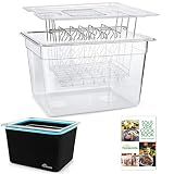 HOMENOTE Sous Vide Container 12 Quart with Lid, Rack, Sleeve and Cookbook