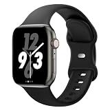 Sport Band Compatible with Apple Watch 38mm 40mm 41mm 42mm 44mm 45mm 46mm 49mm, Replacement Soft Silicone Strap Wristbands for iWatch Series 11/10/9/8/7/6/5/4/3/2/1 Ultra SE Women Men, Black
