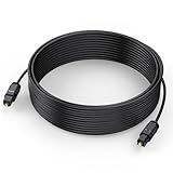 Optical Audio Cable 25 feet, Digital Audio Optical Cable Ultra-Thin Cord, Toslink SPDIF Fiber Optic Cable Compatible with TV Sound Bar Home Theater PS4 Xbox Samsung Vizio