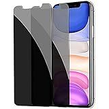 [2 Pack] Privacy Screen Protector for iPhone 11/XR, YMHML Tempered Glass Anti-Spy Bubble Free Case Friendly Easy Installation Film for iPhone 11/XR 6.1 Inch