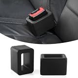 Amiss 2PCS Seat Belt Buckle Holder, Universal Silicone Rear Seat Belt Booster & Fixer for Easy Access, Keeping Receptacle Upright, Car Interior Accessories-Fits Most Cars (Black)