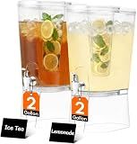 Lifewit 2 Gal Drink Dispenser with Leak-Proof Spigot & Fruit Infuser 2 Pcs