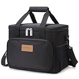 Lifewit Large Lunch Bag Insulated Lunch Box Soft Cooler Cooling Tote for Adult Men Women, Black 12-Can (8.5L)