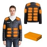 KOLWAUS Heated Jackets for Women & Men without Battery, 24 Heating Zones, Dual Control Heating Coat for Winter Outdoor (US, Alpha, Medium, Regular, Regular)