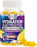Hydration Electrolyte Gummies - Daily Liquid Replenisher Gummy - Electrolyte Multiplier with Minerals, Potassium & Real Salt - Vegan, Non-GMO - Tasty Lemon Flavor Hydration Electrolytes - 60 Gummies