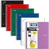 Five Star Spiral Notebook + Study App, 6 Pack, 1 Subject, College Ruled Paper, 8-1/2" x 11", 100 Sheets, Fights Ink Bleed, Water Resistant Cover, Assorted Colors (38052)