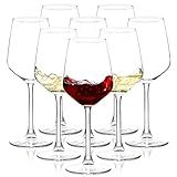SHYRC Wine Glasses Set of 8, 12oz Clear Red/White, Long Stem Wine Glasses for Party, Wedding and Home