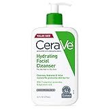 CeraVe Hydrating Facial Cleanser, Moisturizing Face Wash For Dry Skin, Hyaluronic Acid + Ceramides + Glycerin, Hydrating Cleanser For Normal To Dry Skin, National Eczema Association Certified