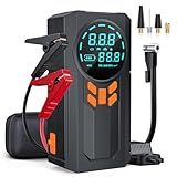 Jump Starter with Air Compressor, 5000A 160PSI Battery Jumper Starter Portable (9.0 Gas/8.0L Diesel), 12V Jump Box Car Battery Jump Starter with Smart Jumper Cables, LED Light, LCD Display