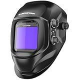 ARCCAPTAIN Welding Helmet Auto Darkening, 3.94"X3.66" Large Viewing Screen True Color Welding Hood with 4 Arc Sensor Solar Powered, Wide Shade 4-5/5-9/9-13 for ARC TIG MIG Welding Helmets for Men