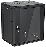 Tedgetal 12U Wall Mount Server Cabinet Network Rack Enclosure Locking Glass Door