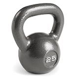 Marcy Hammertone Kettlebells, Single 25lbs, Ideal Workout Weights For Home Gym, Cast Iron, Black, HKB-025