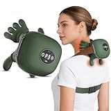 Human-Like Neck Massager with Heat for Pain Relief Deep Tissue, Cordless 4D Kneading Neck and Shoulder Massager Back Massager with Bionic fingers and Screen, Ideal Gifts for Women Men - Green