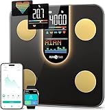 RunStar Scale for Body Weight, Smart Scale with 8-in-1 VA Display, High Precision Bathroom Digital Scale for Body Weight Heart Rate BMI Body Fat 22 Body Composition Sync APP, FSA&HSA Eligible