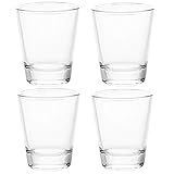 BCnmviku 1.5 oz Shot Glasses Sets with Heavy Base, Clear Shot Glass (4 Pack)