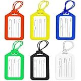 Luggage Tags for Suitcases: 6 Pack Travel Tags for Luggage, Bright Luggage Bag Tags with Waterproof Film Name Tags for Kids Adults Travel Accessories Must Haves - Bag Tags for Backpacks