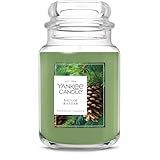 Yankee Candle Balsam & Cedar, Holiday Scented Candle, 22oz Large Jar with up to 150 Hour Burn Time, Giftable