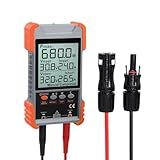 Rechargeable Solar Panel Tester MPPT Meter Solar Power Tester, 2000W 90V/40A PV Panel Monitor, Auto/Manual Test, LCD Screen, TPR Anti-Drop, Overvoltage/Overcurrent/Reverse/Temp Protection