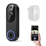 Orbitell 1080p Wireless Wi-Fi Video Doorbell Camera with Two Way Audio, Night Vision, Cloud Storage, Smart AI Motion Detection, Support 2.4GHz Wi-Fi only