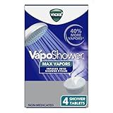 Vicks VapoShower Max Tablets, Non-Medicated Eucalyptus Shower Steamer Tablets, Menthol, Aromatherapy, 4ct
