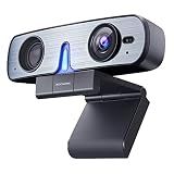 ROCWARE RC08 2K Webcam with Speaker, Webcam for PC, HD Web Cam with Noise Reduction Mic/Harman Speaker/4X Eptz/Privacy Cover/0.2S Auto-Focus/Low Illumination, Computer Camera for Zoom/Teams/Meeting