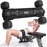 DMoose Fitness Hip Thrust Belt - Dual-Strap Glute Builder for Dumbbells, Plates, Kettlebells (Supports up to 700 lbs) - Comfortable Padded Booty Belt for Home & Gym (Black)