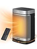 Dreo Space Heater, 1500W Portable Electric Heaters for Indoor Use, PTC Ceramic Heater for Office with Remote, Thermostat, 70°Oscillation, 12H Timer, 5 Modes, Safe Quiet Room Heater for Bedroom