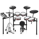 Donner Electric Drum Set DED-300 Pro, Electronic Drum Kit Adult, Professional Full Size 6-Drum & 3-Cymbal Setup, 12'' Single-Zone Hi-hat with Stand, 1100+ Professional Tones, Gifts for Men Him Teens
