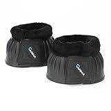 Shires Arma Overreach Fleece Bell Boots - Durable Gum Rubber with SupaFleece Trim and Double Velcro Black/Full