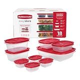 Rubbermaid EasyStore Large Containers, 18-Piece Set, Food Storage Containers with Lids
