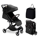 MAMAZING Lightweight Baby Travel Stroller with Carbon Fiber Frame, Compact & Airplane-Friendly, One-Handed Folding Design, 11.6 lbs, Perfect for Toddlers, Jet