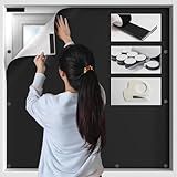 BKSAI 100% Blackout Curtains for Bedroom, Magnetic Portable Blackout Shades for Travel, Black Out Window Cover No Drill Cuttable for Bedroom, Nursery, Media Room, RV, 39x57 inch