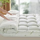 LIANLAM Bambu Mattress Topper Queen,1200 GSM Cooling Mattress Pad,2In Extra Thick Pillow Top for Back Pain,Soft Mattress Protector Cover with 8"-18" Deep Pocket(60"x80")