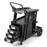 VEVOR Welding Cart, 2-Tier 4 Drawers Welder Cart 265 LBS Weight Capacity