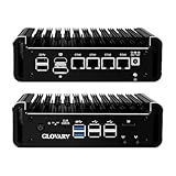 Glovary Mini Firewall PC N150 4 Core (Upgraded N100), 4 x i226V 2.5GbE LAN OPNsense Hardware, DDR5 8GB RAM 128GB SSD, Fanless Micro Appliance, AES-NI, HD, DP, 8USB, SATA3.0, Support 1 to 4 NVMe