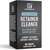 Retainer Cleanser Tablets Invisalign Cleaner, Removes Odors Discoloration Stains and Plaque 4 Month Supply Denture Cleansers Retainers Mouth Guards Denture Bath Mint by M3