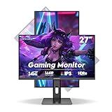 Viewedge 27 inch Gaming Monitor QHD (2560x1440p) 240Hz Computer Monitor, 1ms HDR10 IPS DisplayPort HDMI 2K Vertical Monitor, Wall Mountable Built-in Speakers