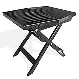 Melino Wooden Folding Outdoor Side Table, FSC Certified Acacia Weatherproof Side Tables, Wood Folding Small Table for Outdoor, Patio, Porch, Pool, Backyard, Garden, Balcony and Deck - Black