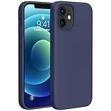 Miracase Compatible with iPhone 12 Case and iPhone 12 Pro Case, Liquid Silicone Gel Rubber Full Body Protection Shockproof Drop Protection Phone Case for iPhone 12/12 Pro 6.1 inch, Dark Blue
