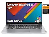 Lenovo Ideapad 1i 14” Laptop (4GB RAM,128GB Storage(64GB eMMC + 64GB SD Card), Intel Dual-Core) for Business, Student, Home, Webcam, Anti-Glare, Wi-Fi 6, Type-C, Win 11 Home in S Mode