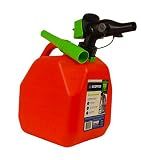 Scepter 2 Gal Gas Can, Spill Proof SmartControl Spout, Spout Extender, Red