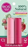 eos 100% Natural Lip Balm - Strawberry Sorbet and Pomegranate Raspberry, All-Day Moisture, Lip Care Products, 0.14 oz, 2-Pack