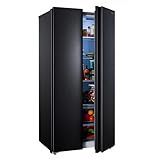 Iceblue 15.6 Cu.Ft. Side by Side Refrigerators, Zoning Temperature Control Frost Free Beverage Refrigerators, Black Stainless Steel Beverage Fridge with Freezer