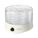 Food Dehydrator Dryer - Dehydrator for Healthy Food, Meat, Jerky, Fruit, Vegetable, Mushroom and Herb, 280W, 158°F, Mini Dryer with 5 BPA-Free Drying Racks and Slide Out Tray, White, Model 704M