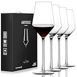 Amyoole Red Wine Glasses Set of 4,15 oz Lead-Free Crystal Clear Wine Glass, Hand-Blown Italian White Wine Glass, Great Gift Packaging