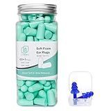 LYSIAN Ultra Soft Foam Earplugs for Sleep - 38dB Sleeping Ear Plugs Noise Cancelling, Reduction, Soud Proof, Work, Travel and Shooting Range -60 Pairs Value Pack(Water Blue)