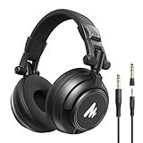 MAONO MH601 Professional Studio Monitor Headphones, Wired Closed Back Over Ear DJ Headset with 50mm Drivers and 1/4 inch to 3.5mm Jack for Guitar Amp Recording Mixing Piano Music Podcast Streaming