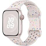 Breathable Sport Band Compatible with Apple Watch Band 40mm 38mm 41mm 42mm 44mm 45mm 46mm 49mm for Women，Soft Silicone Wristband Waterproof Strap for iWatch Series 10 SE 9 8 7 6 5 4 3 2 1 Ultra
