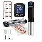 Inkbird WIFI Sous Vide Machine ISV-100W| 1000W Sous-Vide Cooker Immersion Circulator with 14 Preset Recipes on APP and Thermal Immersion, Fast-Heating with Timer (Sous Vide +Vacuum Sealer Machines)